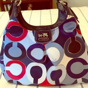 Cloth Multi Color Coach Bag